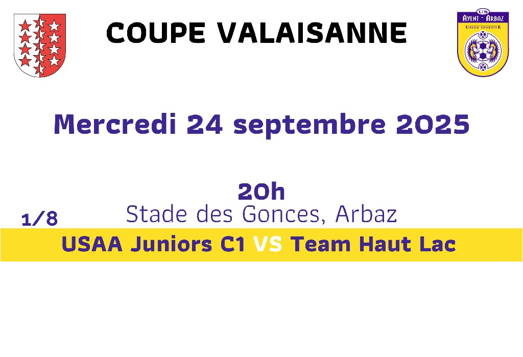 COUPE VALAISANNE - 1/8 de final Juniors C